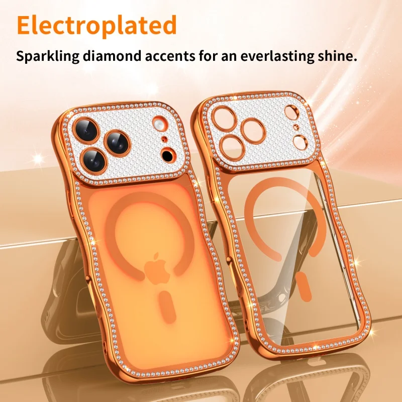 Luxuriöse Galvanisierte Glitzer-Diamant-Handyhülle für iPhone 17 Air 16 15 14 Plus 13 Pro Max mit MagSafe Magnetischer Transparenter Abdeckung Image