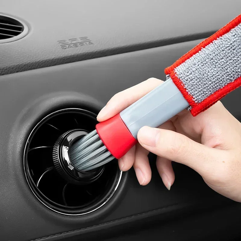 1/3 Stück Auto-Doppelkopfbürsten für Lüftungsschlitze, Detailreinigung, Klimaanlagen-Gitter-Reiniger, Auto-Reinigungswerkzeuge Image