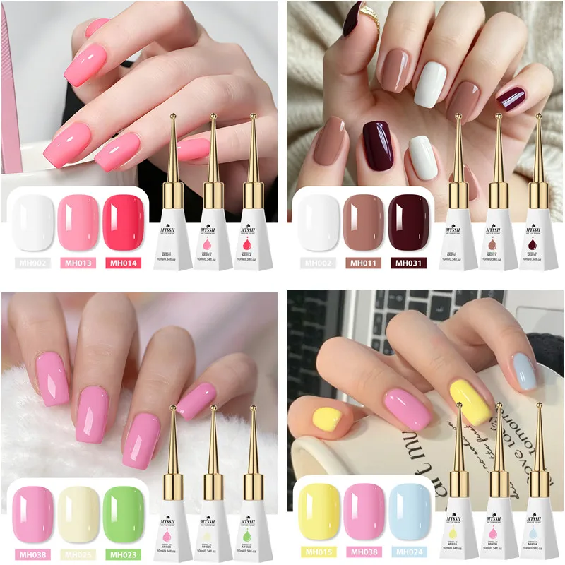 3er-Set 10ml Gel-Nagellack HEMA TPO-FREI Sommer Farbenfroher Semi-Permanenter UV-Gel-Lack Nageldekoration Nagelzubehör Image
