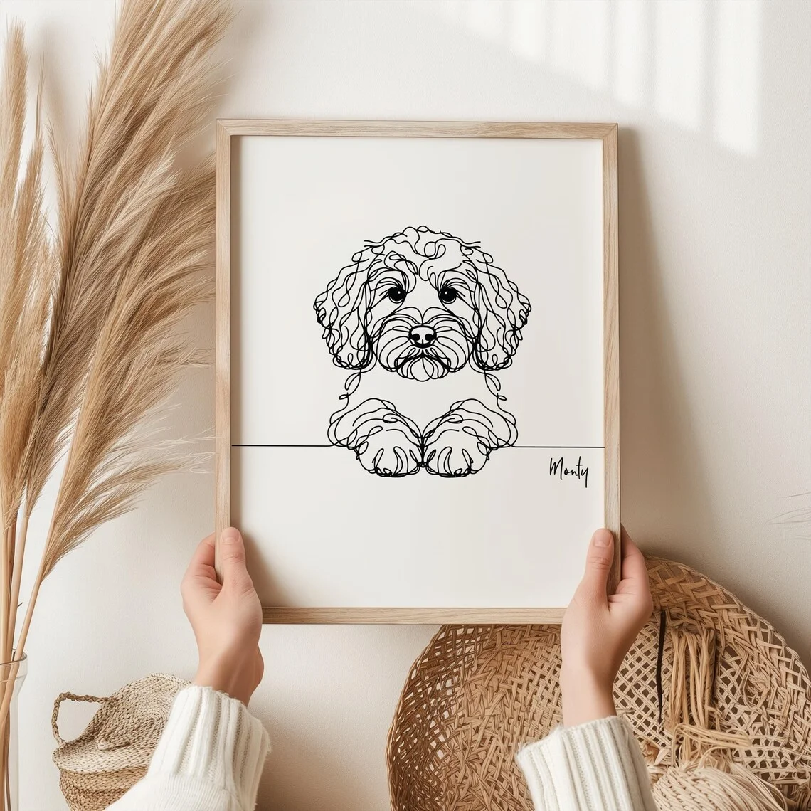 Cockapoo-Linienzeichnung, Linienkunst-Hundedruck, Cockapoo-Bild, lustiges Geschenk für Cockapoo-Besitzer, Cockapoo-Geschenk, Linienkunst, Hundedruck Image