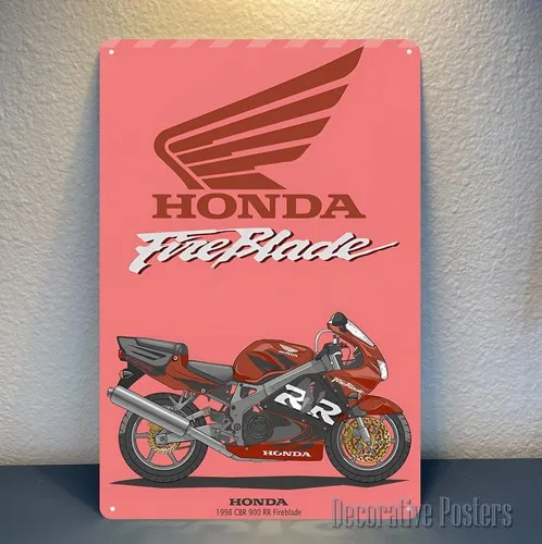 Fireblade 900rr Motorrad-Metallposter – Sammlerstück, Schildergröße: Image