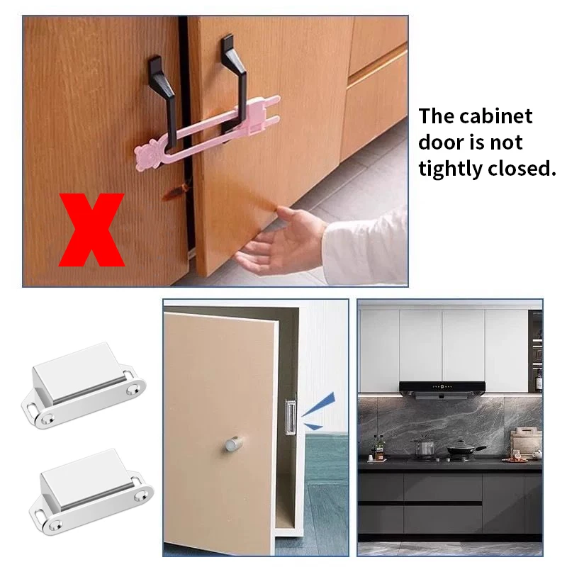 2/8 Stück Magnetische Türsaugvorrichtungen Zubehör für Küchenschränke Kleiderschränke Schuhschränke - Türsaugvorrichtung für Geschlossene Türen