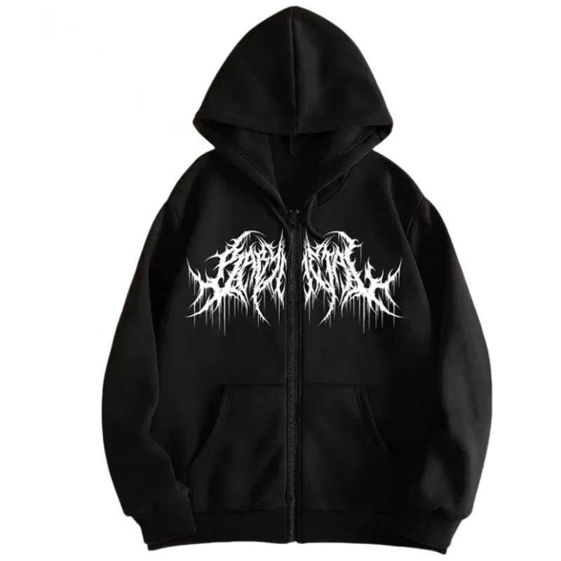 Herren Y2K Gothic Hip-Hop-Stil Hoodie mit Grafik-Prints Langarm Winter High-Street-Mode Lässige Kleidung Image