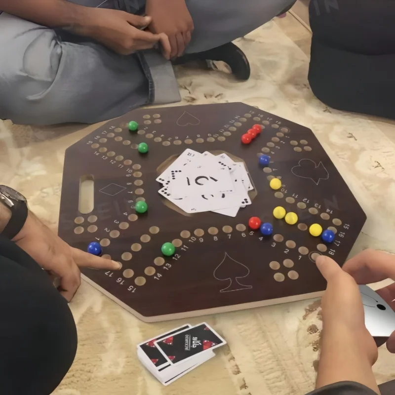 Jeux de société, 4 joueurs, arabe, jeux de table, jeux de fête, jeux de voyage, jeux de stratégie, bois robuste, couleur noyer