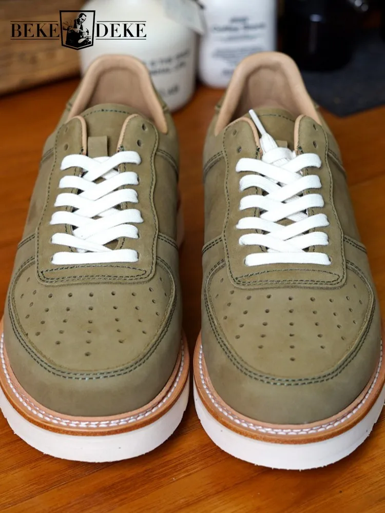 Modische Herren Schnürschuhe mit Dicker Plateausohle aus Echtem Rindsleder Vintage Skateboard-Schuhe Niedrige Freizeitschuhe Streetwear-Schuhe Größe 46