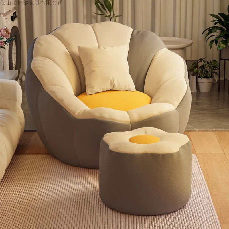 Kreativer Lazy-Sofa-Sessel für Balkon und Schlafzimmer aus Baumwollstoff – Bequemer Lounge-Sessel für Wohnzimmermöbel
