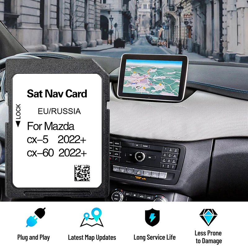 EU RUSSLAND 32GB Navigationskarten SD-Karte für Mazda CX-5 CX-60 2022+ GPS-Zubehör Navi Kostenloser Versand mit Antibeschlag-Aufkleber Image