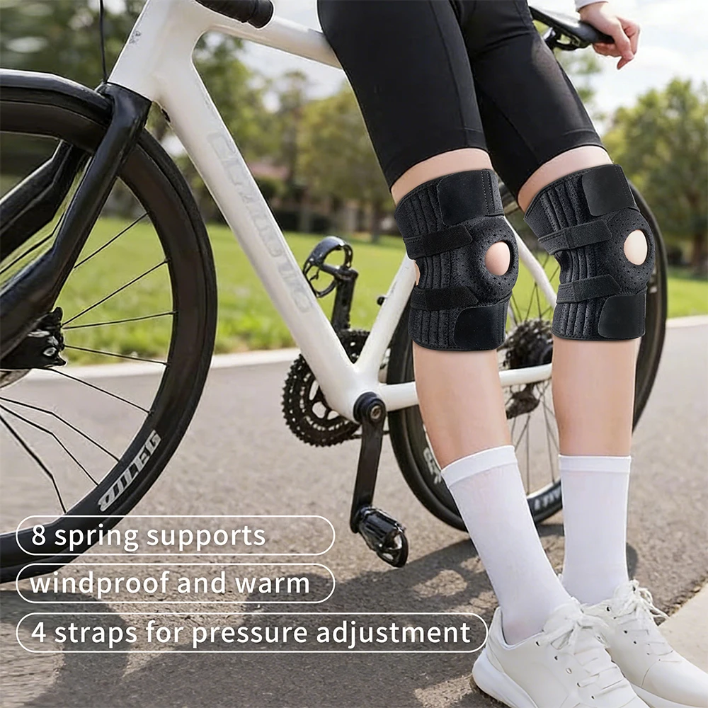 Verstellbare Kniebandage mit 8 Federn, Atmungsaktiver Offener Patella-Kniestabilisator Image