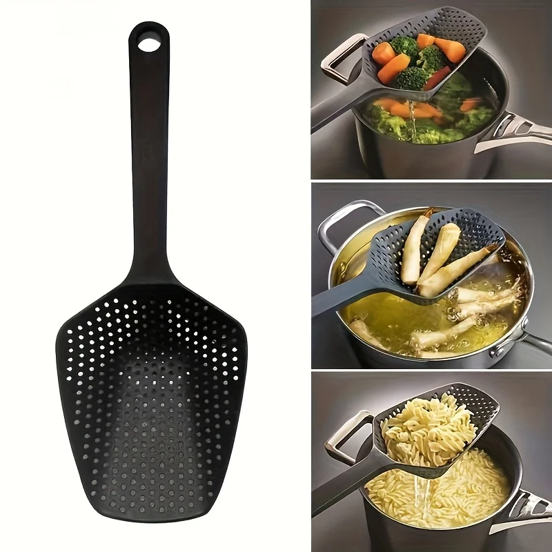1 Stück Großer Geschlitzter Löffel, Filtersieb, Multifunktionaler Küchensieb, Abtropflöffel, Eisschaufel für Pasta/Gemüse/Nudeln Image