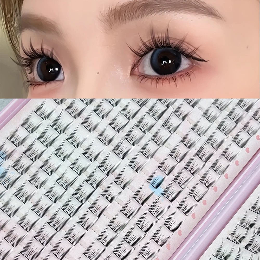 288 Stück große Wimpern mit spitzem Cat-Eye-Effekt, C-Curl, 10–14 mm, natürliche und leichte Wimpern, die sich nicht blenden, um das Volumen zu vergrößern Image