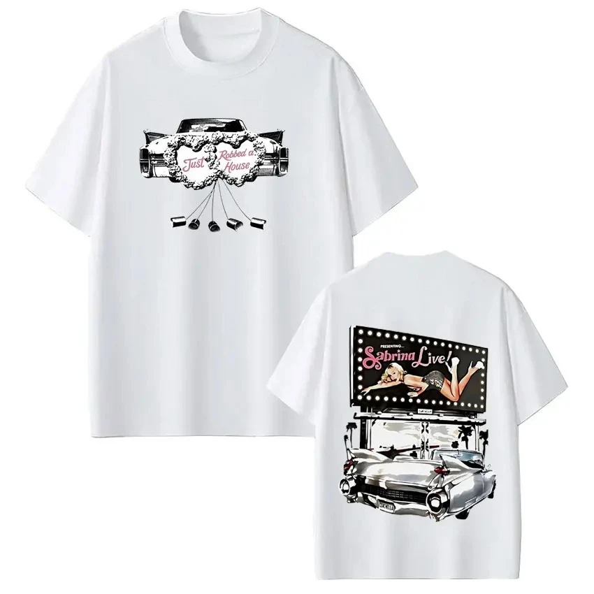 Sommer Kurzarm Lose Baumwolle Übergroße Vintage T-Shirts Sabrina Carpenter 2026 Tour Print T-Shirt Herren Damen Mode T-Shirts