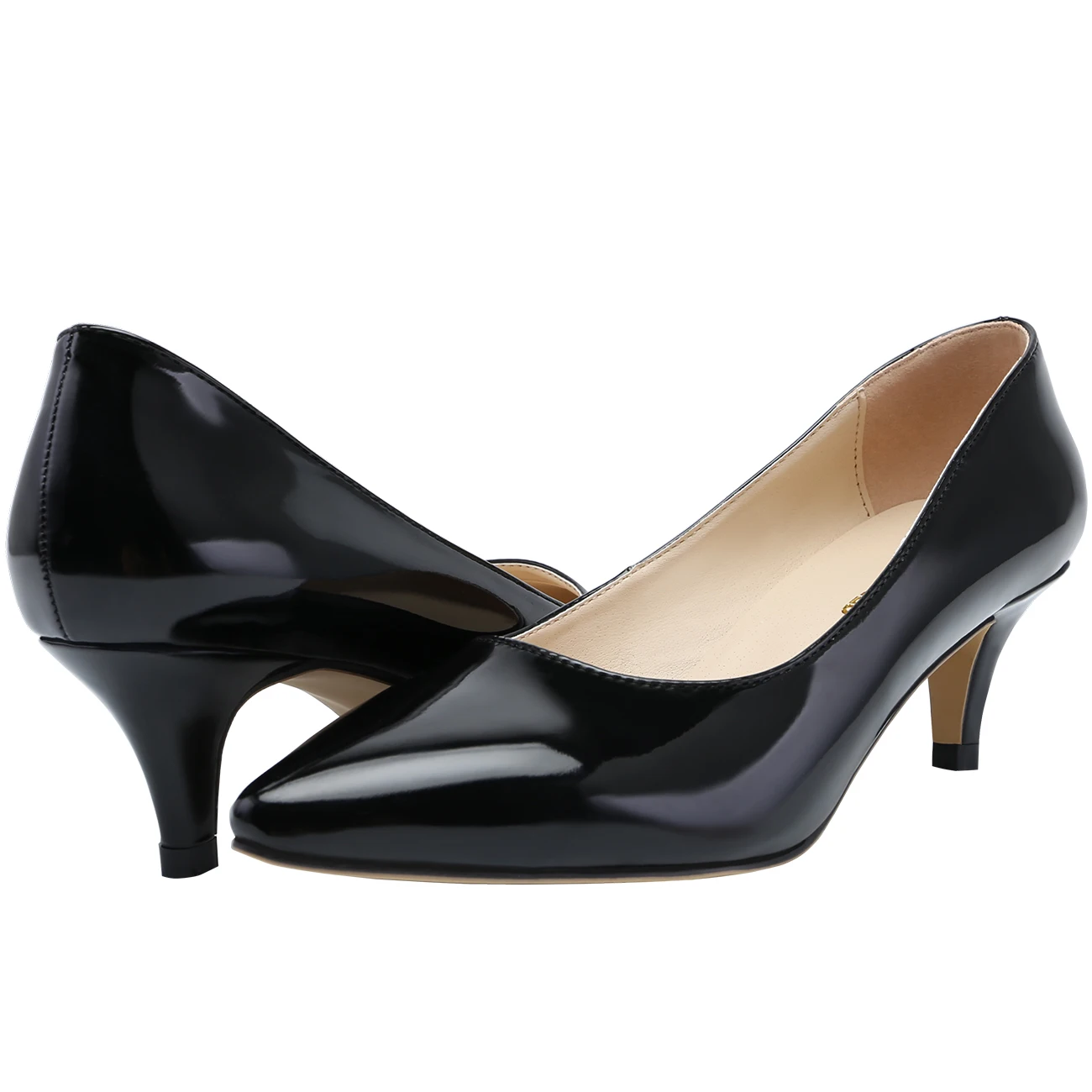 Women Pumps OL Style Leather Sexy Pointed Toes 5cm Low Single Thin High Heels Spring Brand Dress Office Work Dress Wedding Shoes