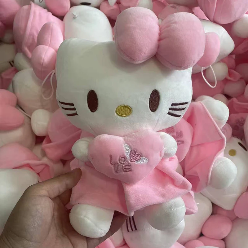 23–30 cm große Hello Kitty-Plüschtiere, niedliche Anime-Cartoon-weiche Kissenpuppe für Kinder, Geburtstagsgeschenke, Weihnachtsgeschenke