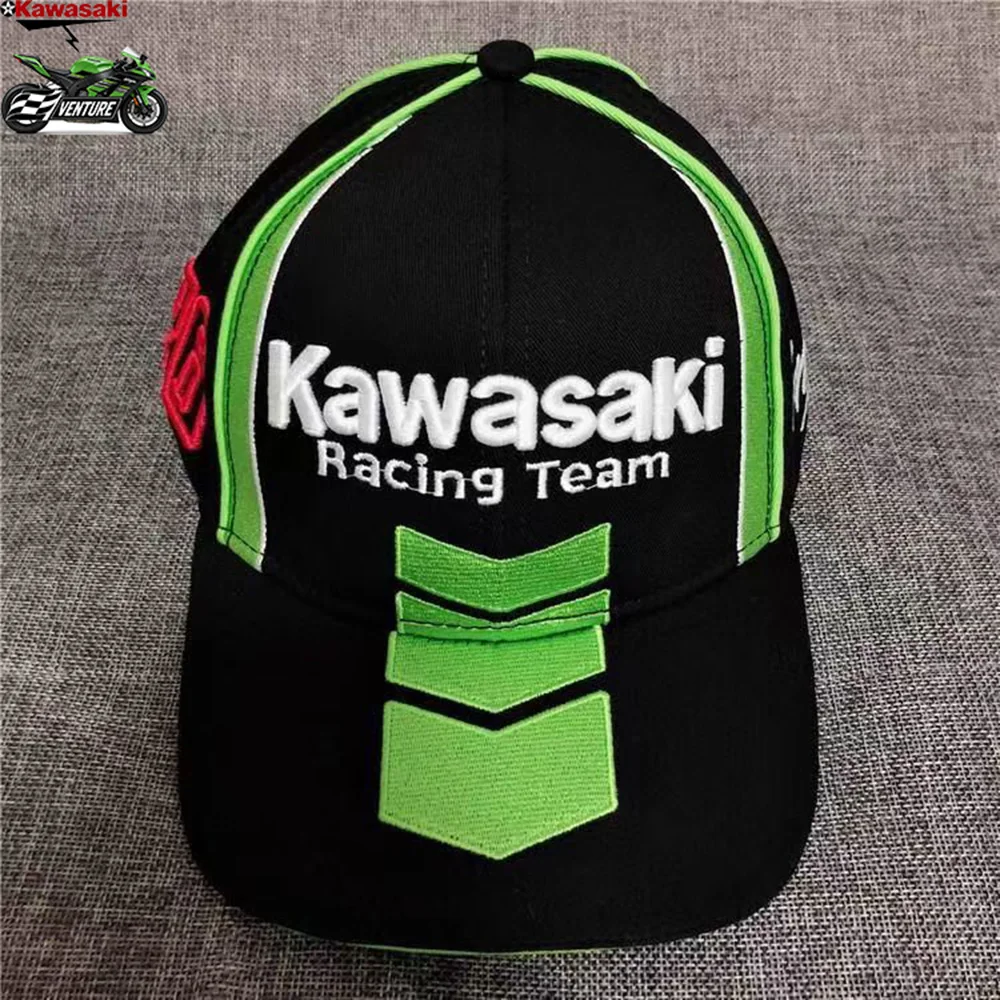 Kawasaki Fashion Baseball Cap bestickt Sonnenhut Schnalle Hut verstellbar Outdoor Sport Hut Herren und Damen Hip-Hop Hut