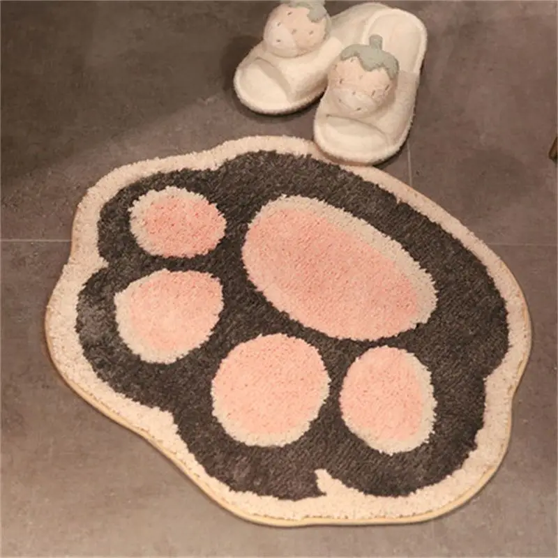 VIKAMA Anti-Rutsch-Fußmatte, Fußmatte, Schlafzimmer, Meow Paw, Tür, Fußmatte, Teppich, saugfähige Matte, Badezimmer, Heimdekoration Image