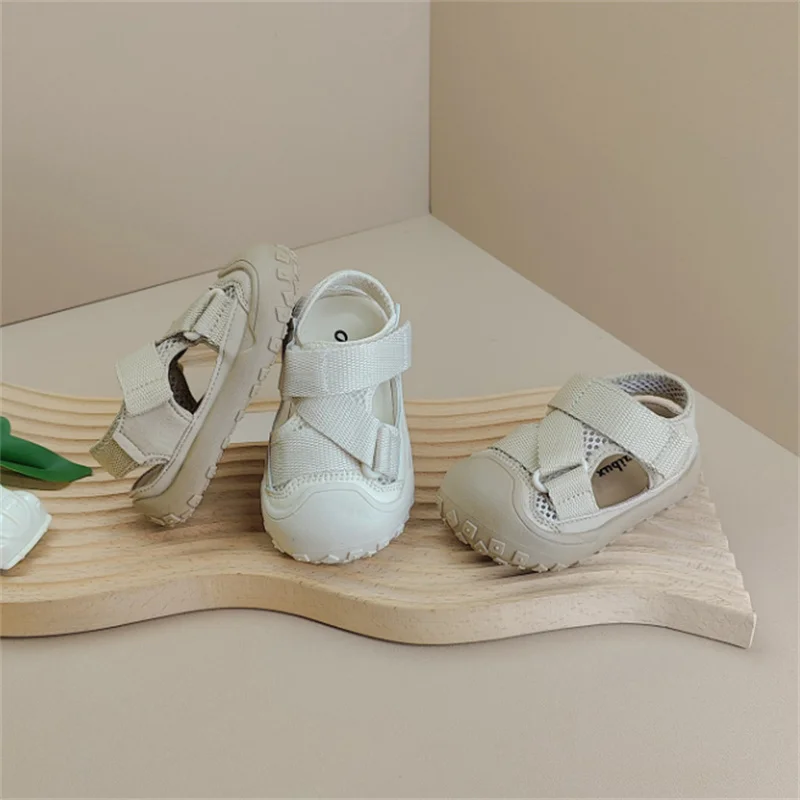 2025 neue Sommer Baby Schuhe Mesh Atmungsaktive Weiche Sohle Jungen Sandalen Geschlossene Zehe Nicht-slip Mode Kleinkind Mädchen sandalen EU 15-26