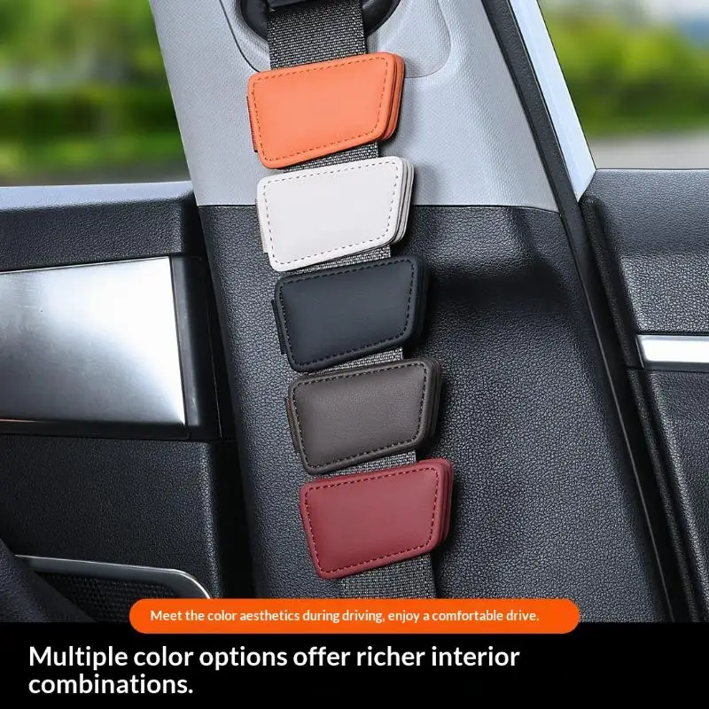 Autosicherheitsgurt-Versteller aus PU-Leder, Sicherheitsgurtbegrenzer, fester Clip, verhindert Dehnung am Hals und am Bauch, Kinderschutz, Auto-Styling Image