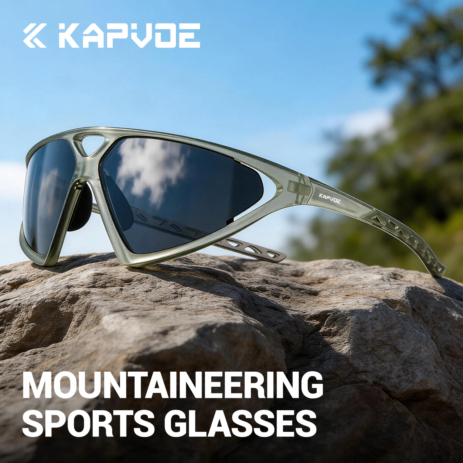 KAPVOE UV400 HD Wanderbrille Outdoor-Radsportbrille Straßenbrille Laufbrille Rennbrille Modische Unisex-Sonnenbrille Image