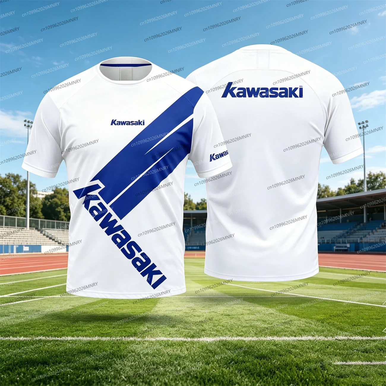 Motorrad Kawasaki T-Shirt mit Logo, 3D-Druck, Sommer-Herren-T-Shirt, Y2K Casual Kawasaki T-Shirt für Damen und Kinder, Streetwear, großes Oberteil