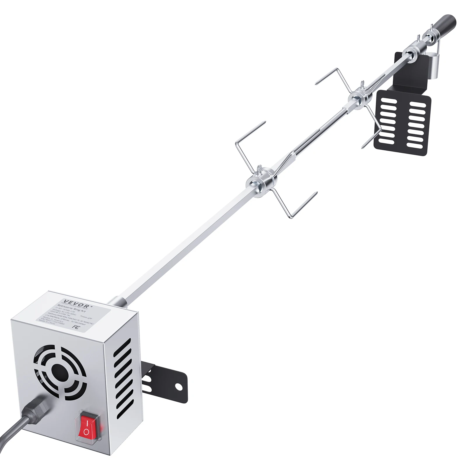 Universelles BBQ-Drehspieß-Set, 9W Elektrischer Grillmotor, Automatisches Rotierendes Edelstahl-Grillzubehör-Set Image