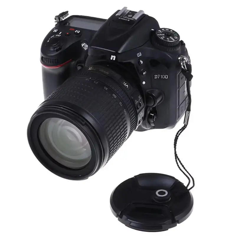 5 Stück Kamera-Objektivdeckel mit Anti-Verlust-Riemen, universeller Objektivdeckelhalter für DSLR-Kamera-Objektivdeckel-Schutz-Zubehör Image