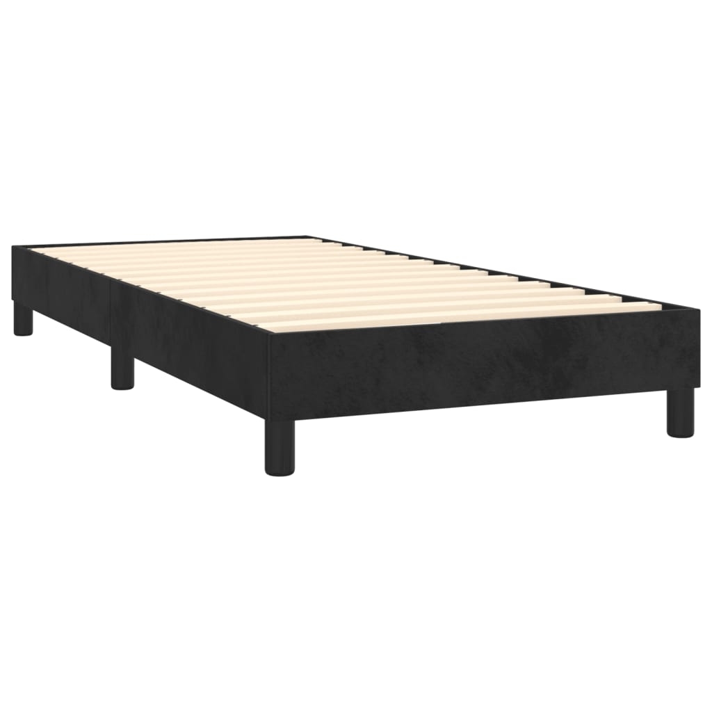 Décoshop26 - Lattenrost auf Beinen Bettgestell 90 x 190 cm schwarzer Samtbezug TDL0206973 Image