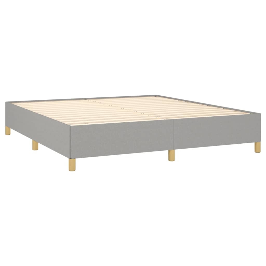 Décoshop26 - Lattenrost auf Beinen Bettgestell 180x200 cm hellgrauer Stoff TDL0207179 Image