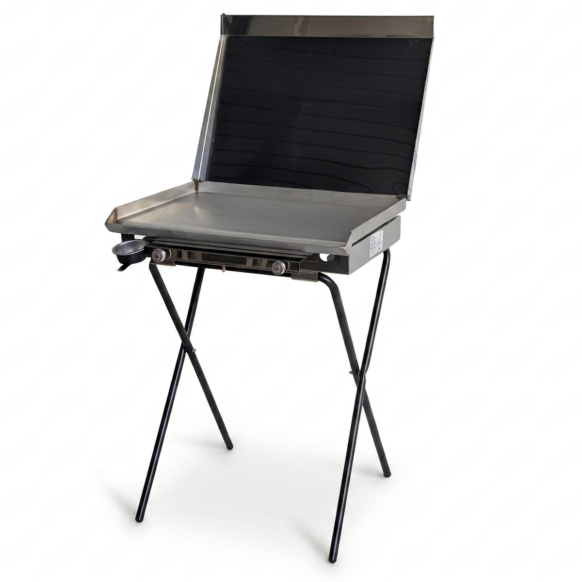 Yelloo - INOXLINE 630 Grillmodell mit 60x45 cm großer, glatter Edelstahlplatte und Deckel, Gasgrill geeignet für 4-8 Personen Image