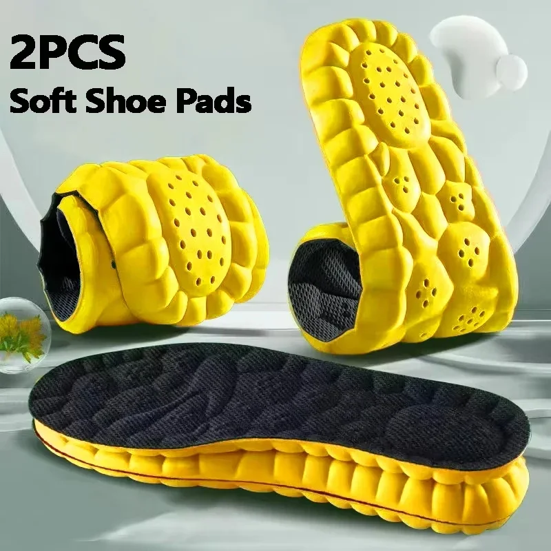 4D-Cloud-Technologie PU-Sohlen-Sporteinlagen für Schuhe, weich, atmungsaktiv, stoßdämpfend, orthopädische Laufeinlagen