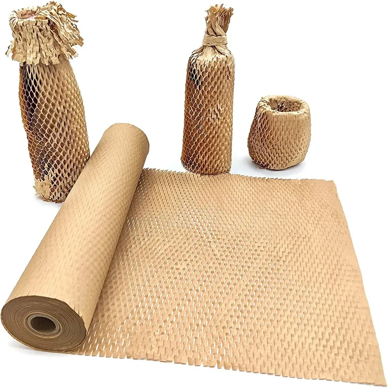 Wabenförmiges Verpackungspapier, dämpfendes Kraftpapier, Verpackungsrolle, umweltfreundliches Wabenschutzpapier Image