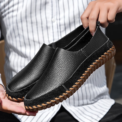 Braune Herren-Slipper, lässige, leichte und bequeme Schuhe zum Spazierengehen, weiche Alltagsschuhe für den täglichen Gebrauch, Reisen, Autofahren und entspannte Wochenend-Looks Image