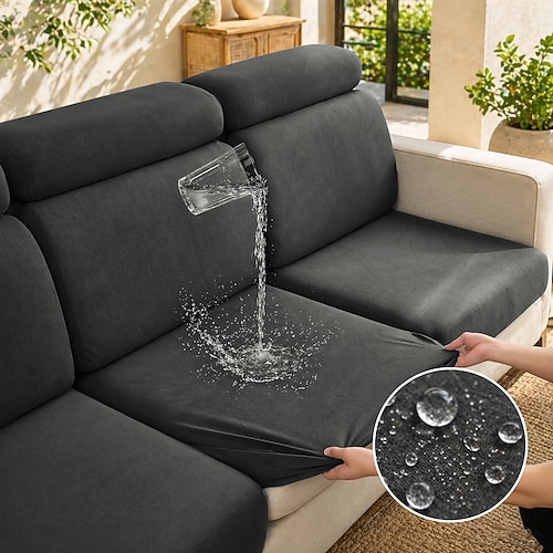 100 % wasserdichter Sofabezug, Couchbezug für 1-Sitzer, Zweisitzer und 3-Sitzer, langlebiger Möbelschutz gegen Verschüttetes, Flecken und Schäden durch Haustiere Image