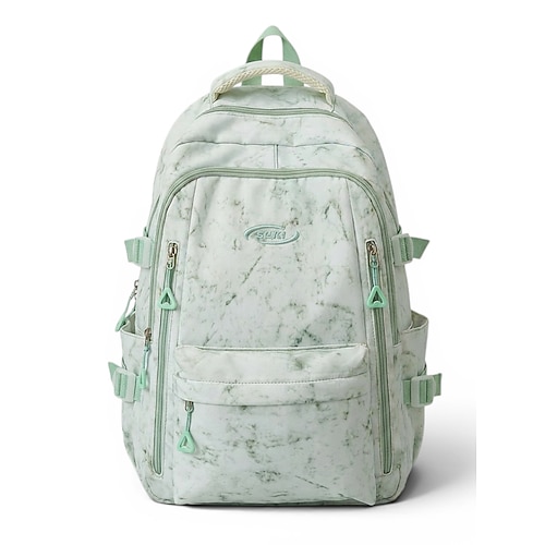 Zaino scolastico estetico per ragazze adolescenti, borsa capiente con molte tasche e stampa effetto marmo, ideale per la scuola media, le superiori, l'università, il ritorno a scuola e i viaggi.