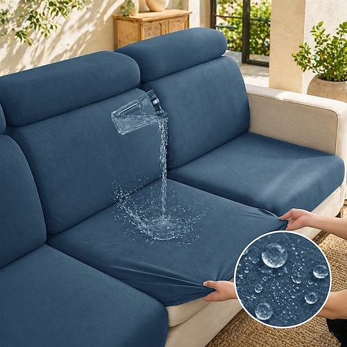 100 % wasserdichter Sofabezug, Couchbezug für 1-Sitzer, Zweisitzer und 3-Sitzer, langlebiger Möbelschutz gegen Verschüttetes, Flecken und Schäden durch Haustiere Image