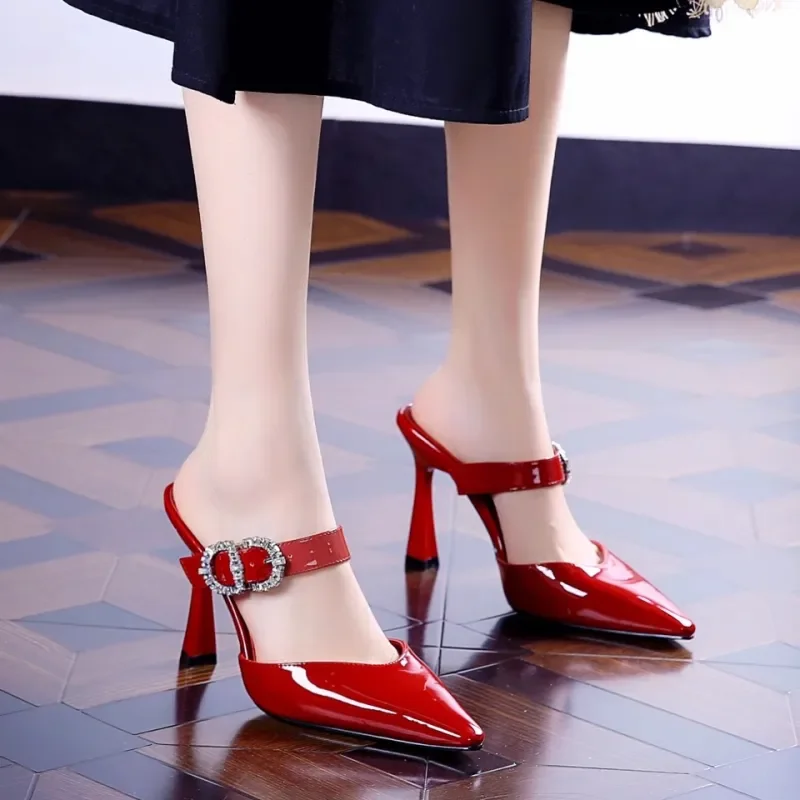 Zapatos de mujer Damen-Freizeitschuhe, leicht, für Frühling und Sommer, zum Hineinschlüpfen, rote Schuhe mit hohen Absätzen, sexy Party-Komfort-Stiletto-Schuhe für Damen, A658