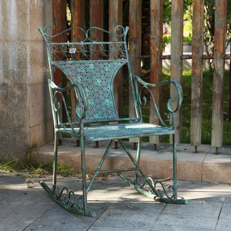 Outdoor Garden Table and Chair Outdoor Backrest Rocking Chair Terrace Leisure Chair Patio Lounger