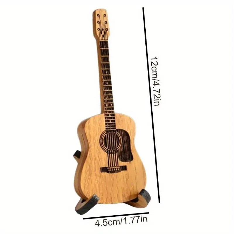 1 Stück Holz-Gitarrenplektrumhalter Akustikgitarren-Plektrumbox mit Ständer Glatte Kanten Tragbarer Aufbewahrungsbehälter für Plektrum-Etui Image