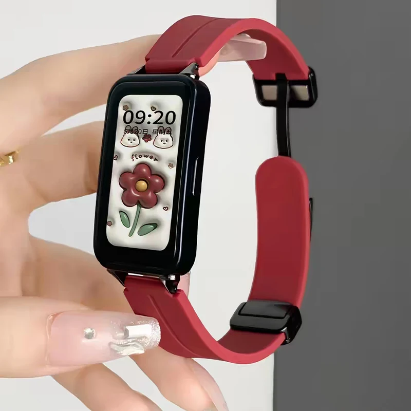Silikon-Sportarmband für Huawei Band 11/11pro, komfortables Uhrenarmband mit magnetischer Schnalle für Huawei Band 10 9 8 Zubehör Image