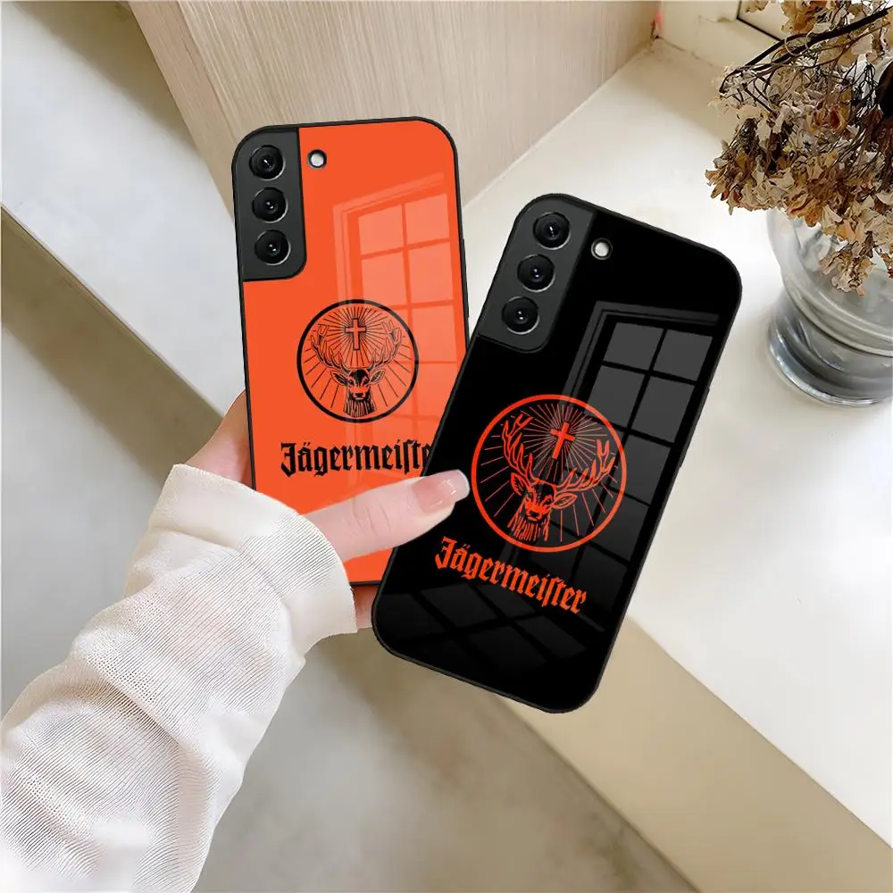 J-Jägermeister Logo Handyhülle aus Glas für Samsung Galaxy S23 S26 S25 S24 S21 S22 S20 Ultra Fe Plus A15 A14 Cover Image