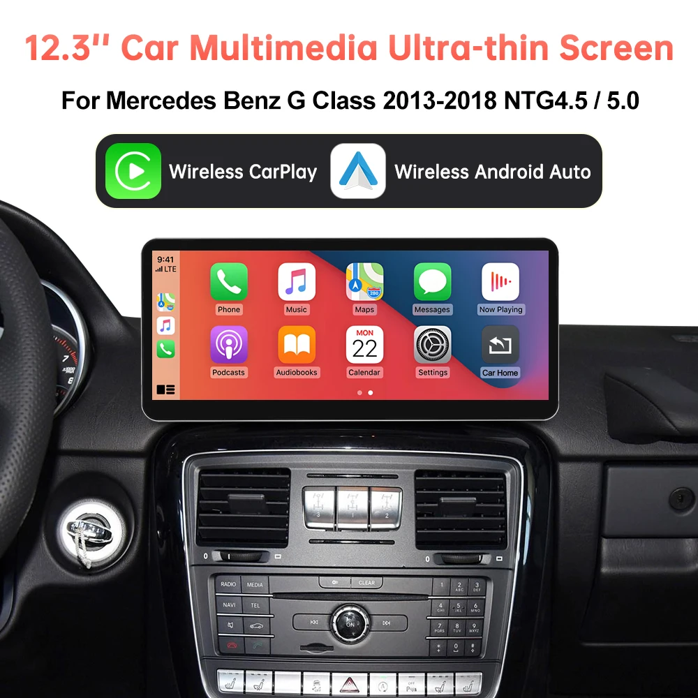 12,3 Zoll ultradünnes Touchscreen-Autoradio für Mercedes Benz G-Klasse W463 2013-2018 mit Android Auto und kabellosem CarPlay Image