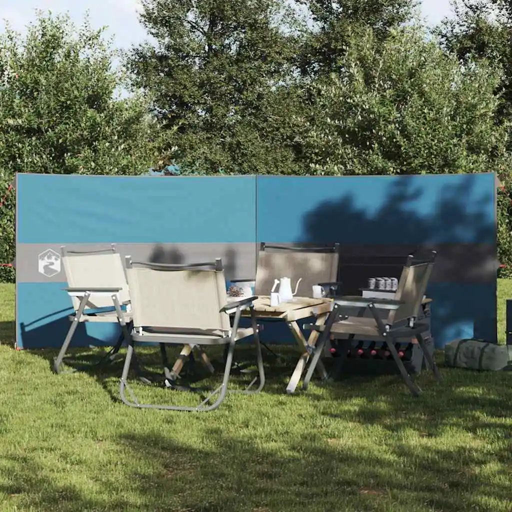Blauer Camping-Windschutz, 344 x 120 cm, wasserdicht, Sichtschutz für den Außenbereich, Windschutz, Sichtschutz für den Hinterhof, Balkon, Terrasse, Sonnenschutz Image