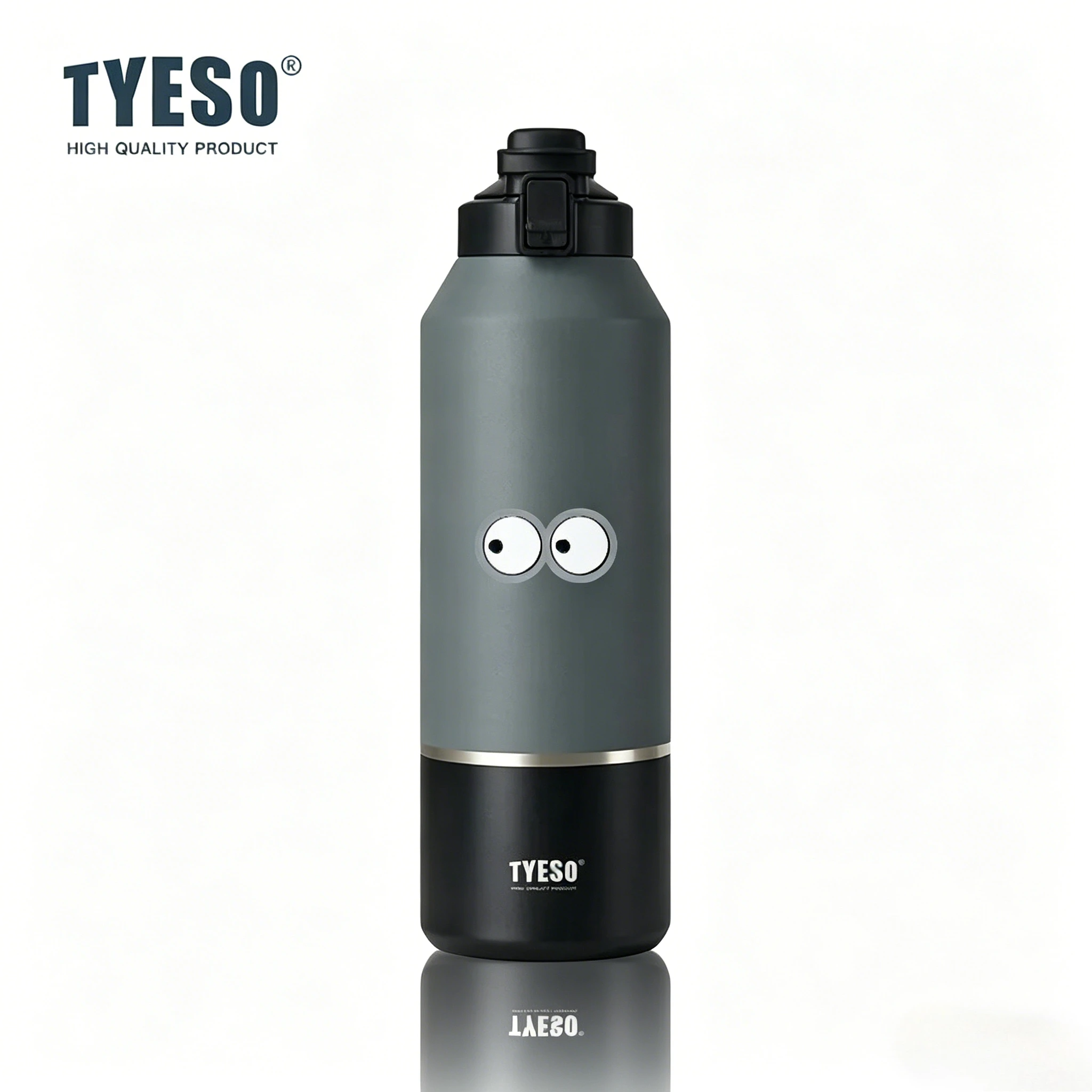 Tyeso 2000ML Große Wasserflasche mit Griff und Auslaufsicherem Deckel für Outdoor-Sport, Wandern, Thermoskanne, Reisebecher, Vakuumflasche mit Tragegriff Image