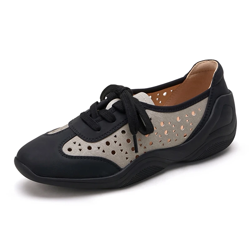 2026 Neue Damen-Loafer Schuh mit Lochmuster Atmungsaktive Sommer-Sandalen für Damen Übergrößen Bequeme Lässige Damenschuhe