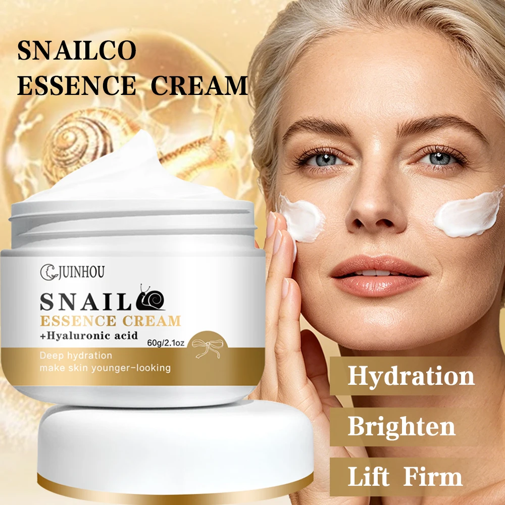 Crema Viso Anti-età JUINHOU alla Bava di Lumaca, Rende la Pelle dall'Aspetto Più Giovane, Idratazione Profonda, Cura della Pelle, Illumina la Pelle, Uso Quotidiano