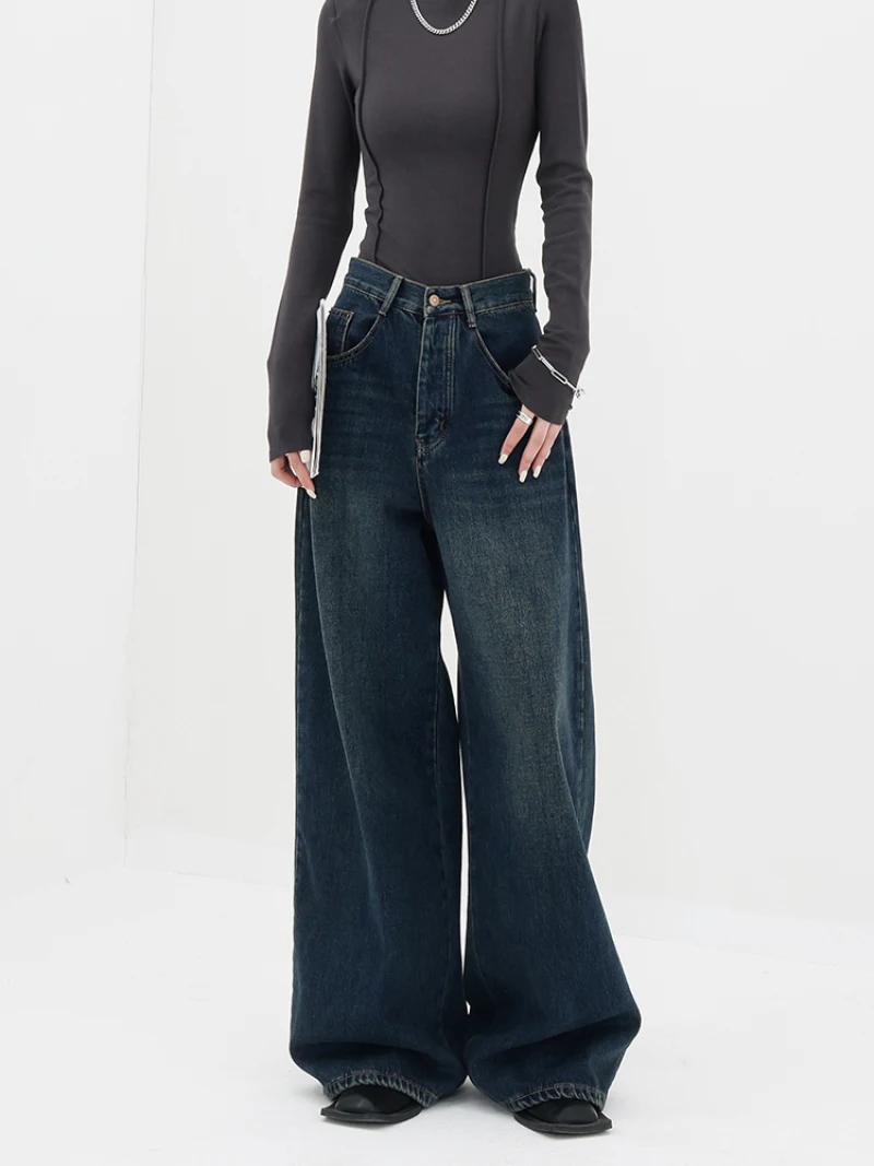 Retro Breite Bein Baggy Jeans Y2k Frühling Sommer Neue Lose Vintage Jeans Hosen für Frauen Gerade Große Größe Hosen Y2K Streetwear