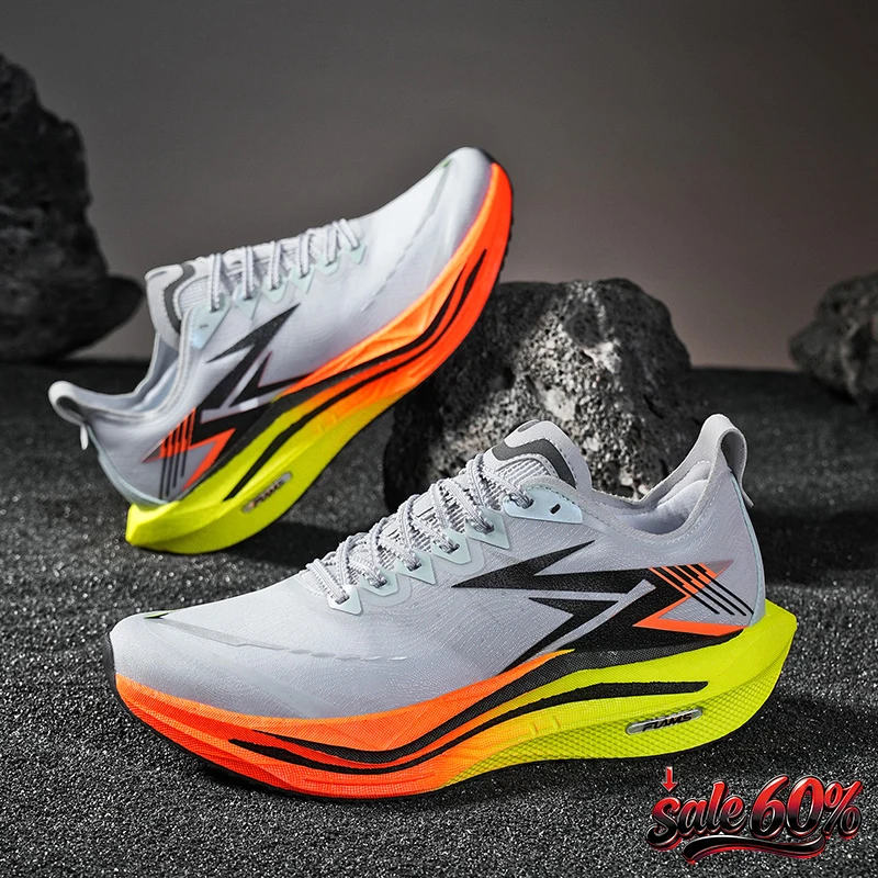 Scarpe da Corsa Uomo con Ammortizzazione ad Aria, Scarpe da Jogging con Piastra in Carbonio, Scarpe Sportive da Maratona Traspiranti Leggere, Sneakers Casual Antiscivolo da Donna