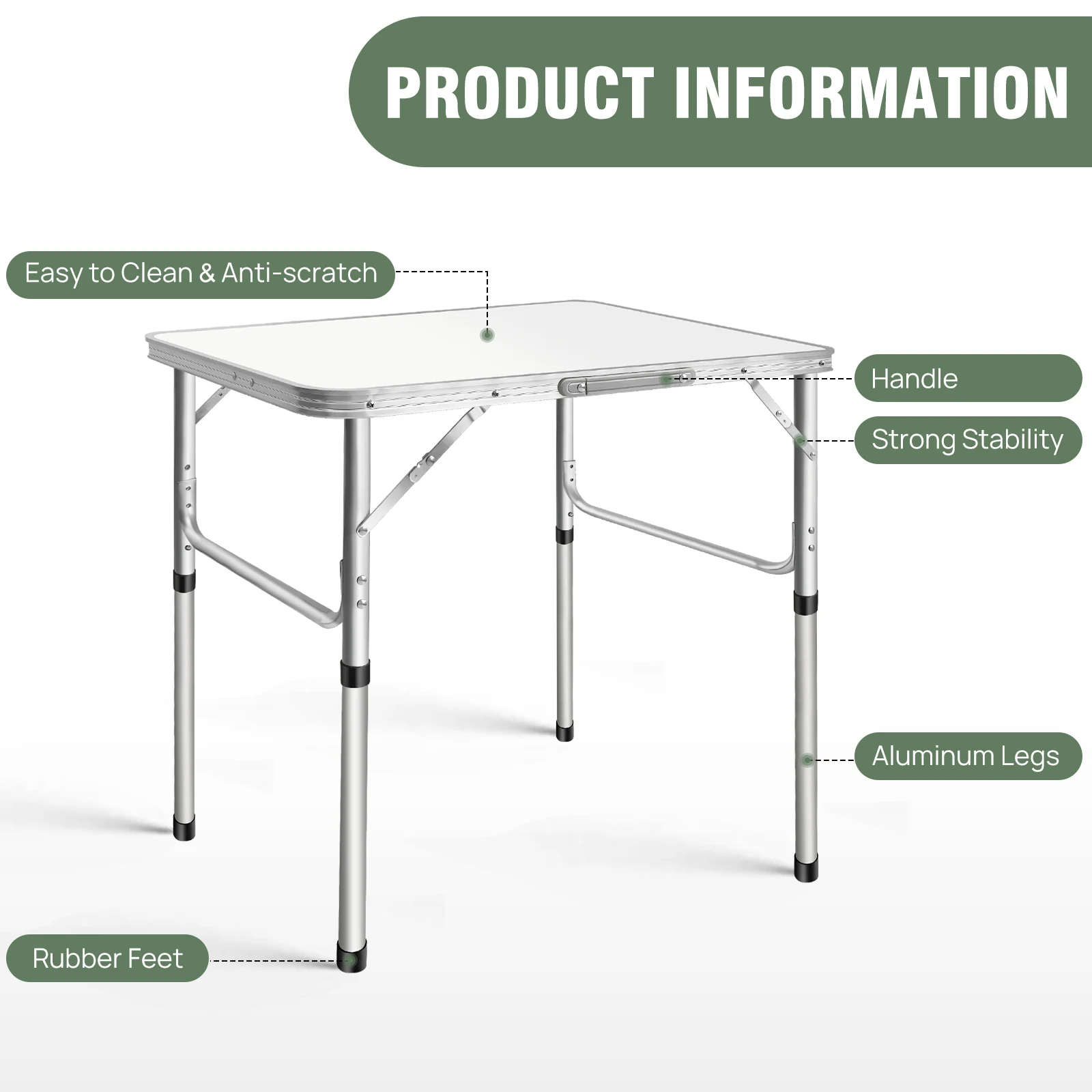 Tavolo da picnic pieghevole per esterni, tavolo pieghevole per computer, tavolo pieghevole compatto per compiti, comodo tavolo pieghevole per giardino, feste e campeggio