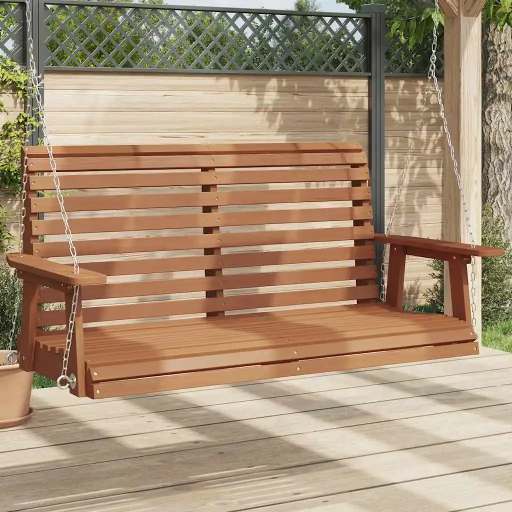 Banc de jardin à bascule avec chaînes métalliques et bois de sapin massif, confort et détente pour l'extérieur, patio, jardin, cour, balançoires de jardin