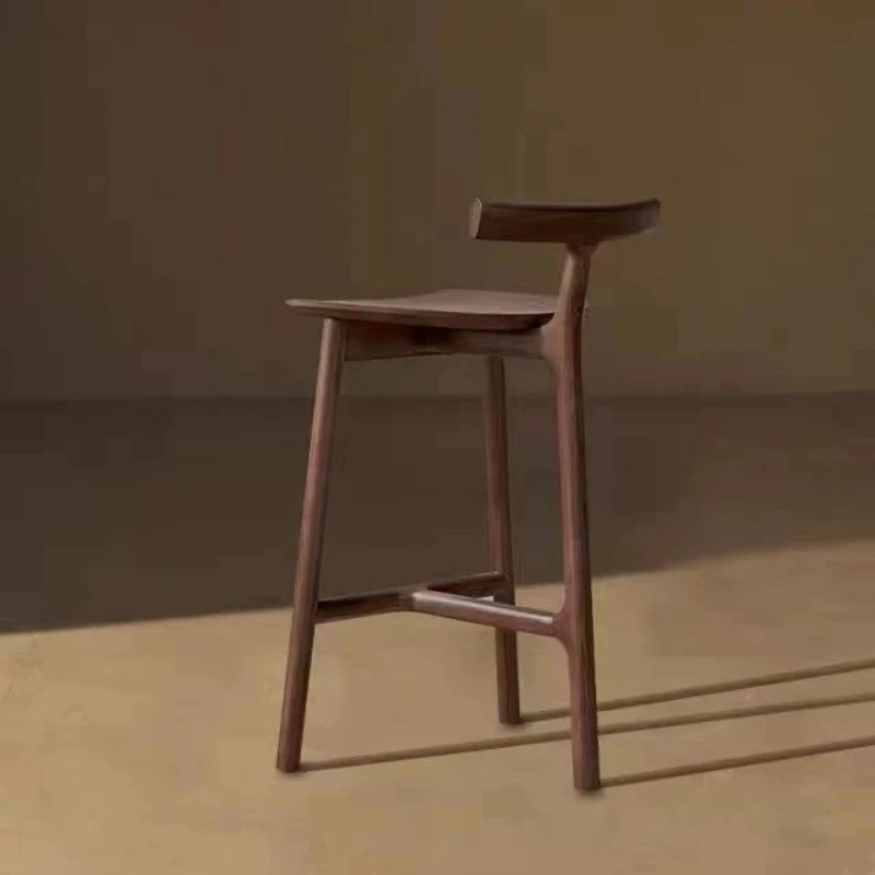 Minimalistischer Barstuhl mit Armlehne, Küchen-Vintage-Holzstuhl, Moderner Ergonomischer Barhocker, Holz-Café-Stuhl, Chaise De Bar Haute Möbel