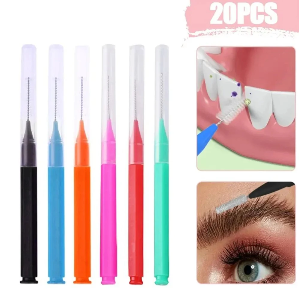 Interdentalbürstenbox, Interdentalbürste, 20 Stück, sauberer Zahnlücken, Zahnspangen, Lücke, gerade, kieferorthopädische Interdentalbürste Image